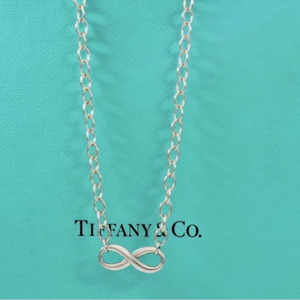 Tiffany & Co Silver Infinity Large Heavy Link 18" Necklace With Box